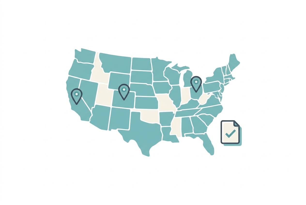 Illustration of US state-by-state doctor's-note and sick-leave information